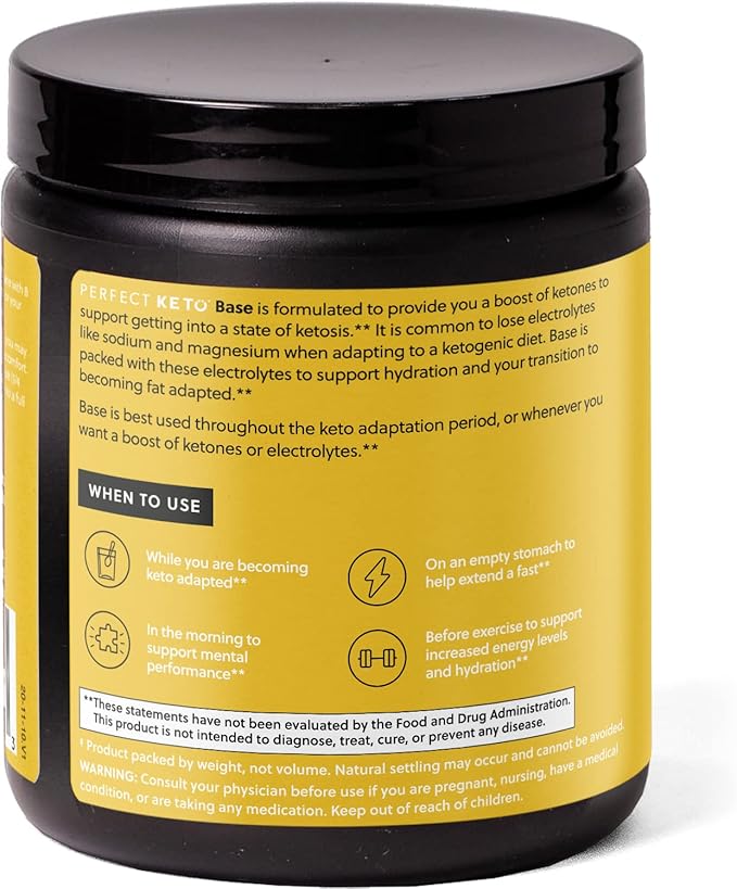 Perfect Keto Exogenous Ketones Powder BHB Salts Supplement for Ketosis &amp Fasting Plus Electrolytes for Hydration Caffeine Free Energy Keto Diet Focus &amp Workout Support Vanilla 6.7 oz