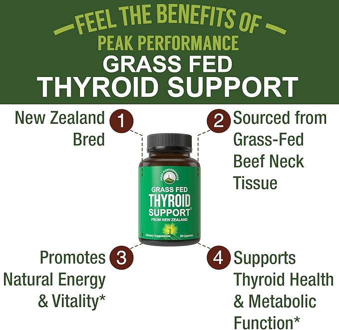 Raw Desiccated Thyroid Supplement. Grass Fed New Zealand Beef Neck &amp Thyroid Gland Capsules for Women and Men. Ancestral Living Ethically Sourced Bovine Supplements for Energy and Metabolism Suppo