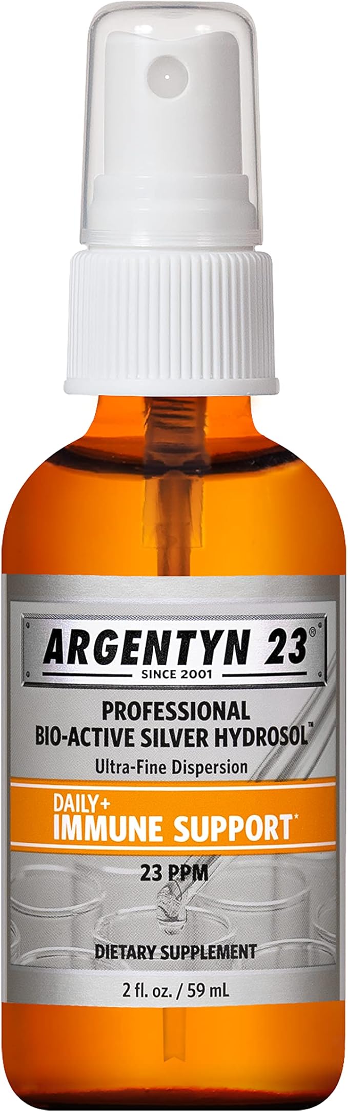 Argentyn 23 Professional Immune Support Colloidal Silver Bio-Active Silver Hydrosol 23 ppm Fine Mist Spray 2 Fl Oz