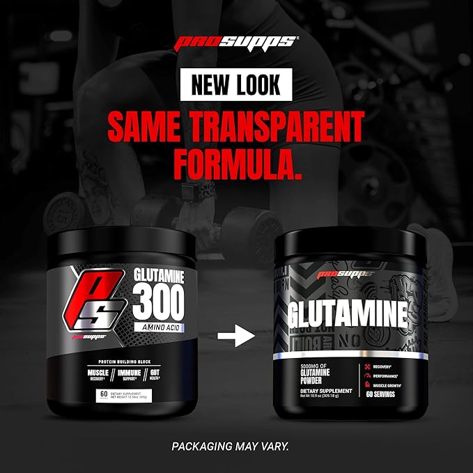 ProSupps Glutamine Powder for Men &amp Women - 5000mg L-Glutamine Workout Supplement for Muscle Recovery Immune Support &amp Gut Health - Zero Sugar &amp Carbs Gluten-Free - Unflavored 60 Servin