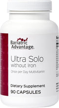 Bariatric Advantage Ultra Solo Without Iron - Once-Per-Day Daily Multivitamin - for Bariatric Patients - with Thiamin Vitamin A &amp More - Gluten Free - 90 Capsules