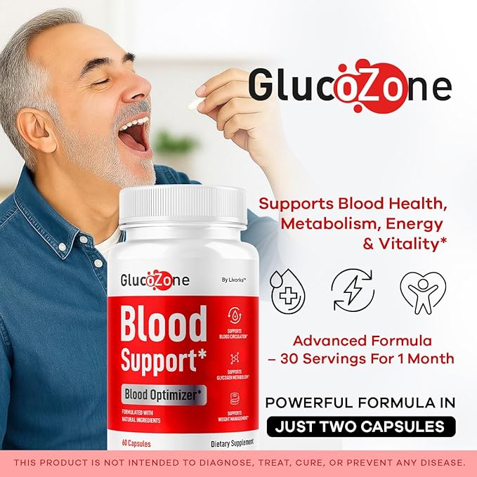 (3 Pack) GlucoZone Blood Support - GlucoZone Capsules Support Optimizer Supplement All Natural Advanced Formula Pills Premium Vitamins for Health &amp Wellness 180 Capsules for 3 Months