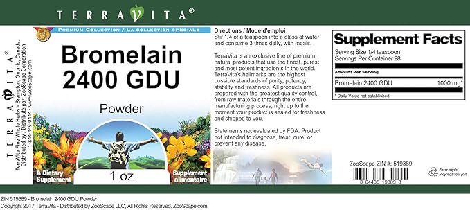 Bromelain 2400 GDU Powder (1 oz ZIN: 519389)