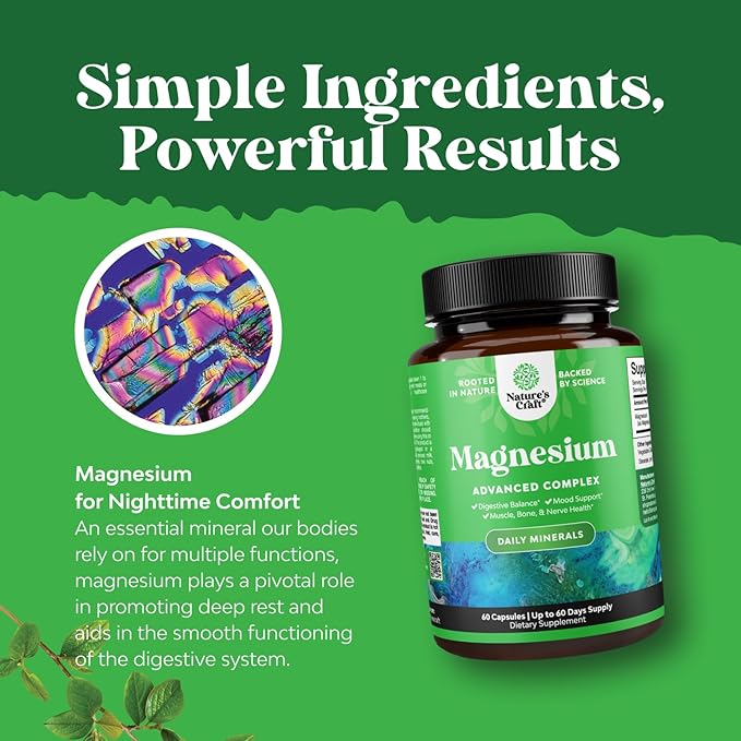 Bundle of Herbal Thyroid Support Complex and High Absorption Magnesium Complex - Mood Enhancer Energy Supplement for Thyroid Health - with Magnesium Oxide for Sleep Stomach Digestion and Mood Support
