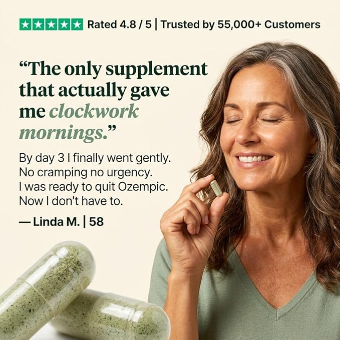 GLP-1 SOS™ Digestive Support for Ozempic Wegovy Mounjaro Users – Constipation Sulfur Burps Fatigue – Magnesium Ginger Probiotics B12 – 60 Capsules