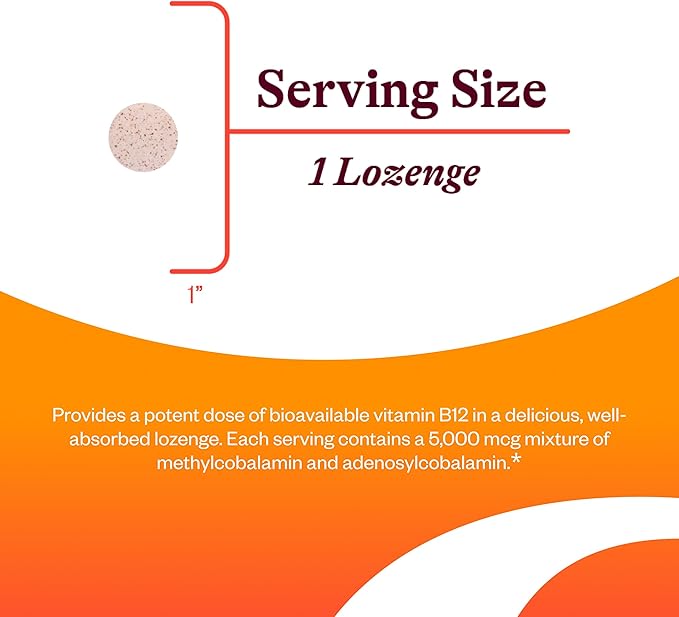 Seeking Health Methyl B12 5000 5000 mcg B12 as Adenosylcobalamin and Methylcobalamin Potent Formula Supports Healthy Metabolism Methylation Cognitive Health Vegan and Vegetarian (60 lozenges)*