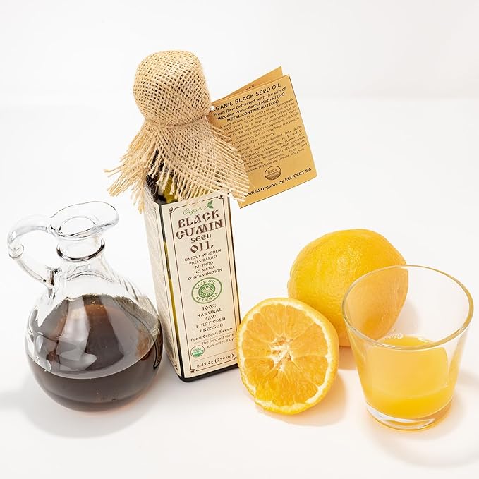Certified Organic Black seed (Cumin) Oil. Fresh Raw Cold-Pressed Oil by Live Oil by Lesna. 8.45 Oz