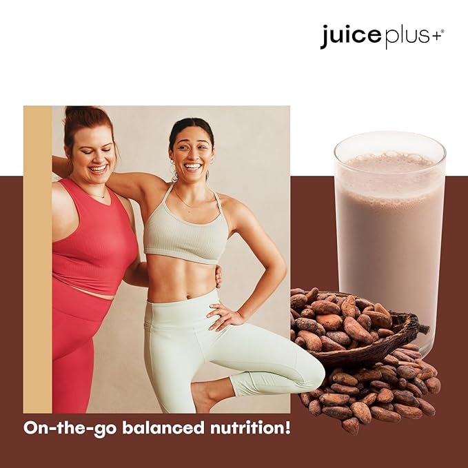 Complete by JuicePlus+ Single Serve Dutch Chocolate Shakes - Plant-Based Nutrition - Vegan Gluten-Free Non-GMO Kosher Whole Food Based Shake Powder with Protein Fiber &amp Prebiotics - 15 Servin