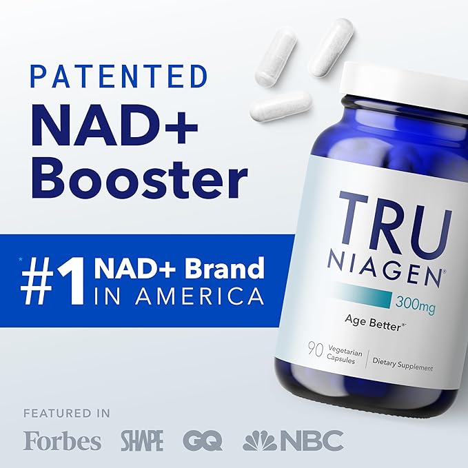 TRU NIAGEN Patented NAD Supplement for Brain Function Anti Aging &amp Cell Regeneration 300mg Niagen 90 Servings | Supports Cellular Energy Muscle | Nicotinamide Riboside (NR) Take 1 Daily | 1 Bo
