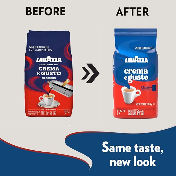 Lavazza Crema e Gusto Whole Bean Coffee Medium Roast Arabica and Robusta Blend 2.2 lb Bag (pack of 1)