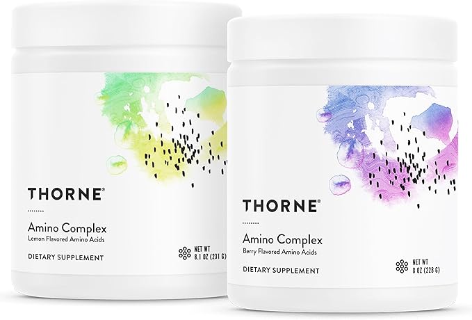 THORNE - Amino Complex Bundle - Promotes Lean Muscle Mass and Energy Production - Lemon &amp Berry Flavors