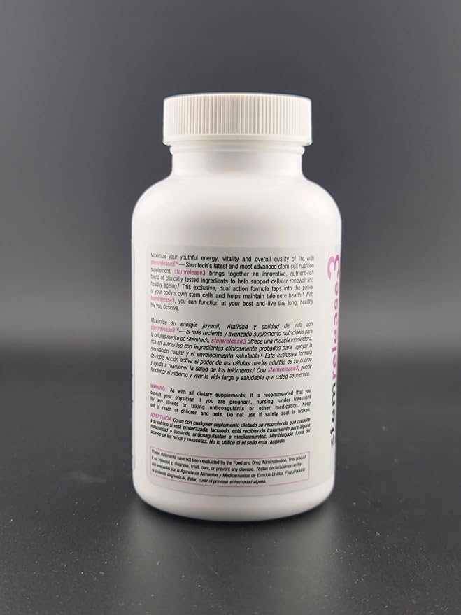 Stemrelease3 Cutting-Edge Stem Cell Nutrition for Natural Renewal and Youthful Vitality Exclusive Blend for Enhanced Telomere Health 60 Capsules