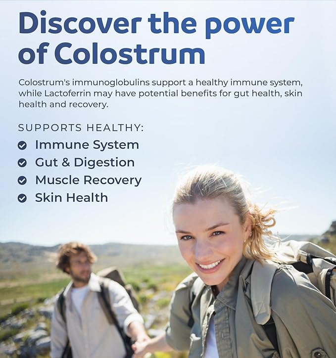 Bovine Colostrum for Women - Colostrum Supplement with 1000mg per Serving and 30% IgG Immunoglobulins from First Milking - Low Heat Processed for Maximum Potency Non-GMO &amp Made in the US (2 Month