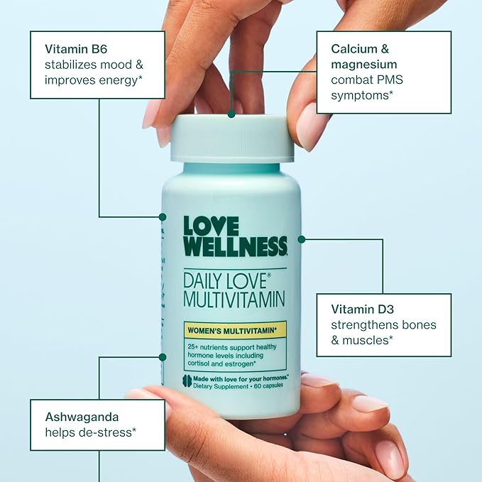 Love Wellness Daily Love Multivitamin &amp Big Brain Probiotics | Mind and Body Duo | Womens Vitamin and Probitoic (Pack of 2)