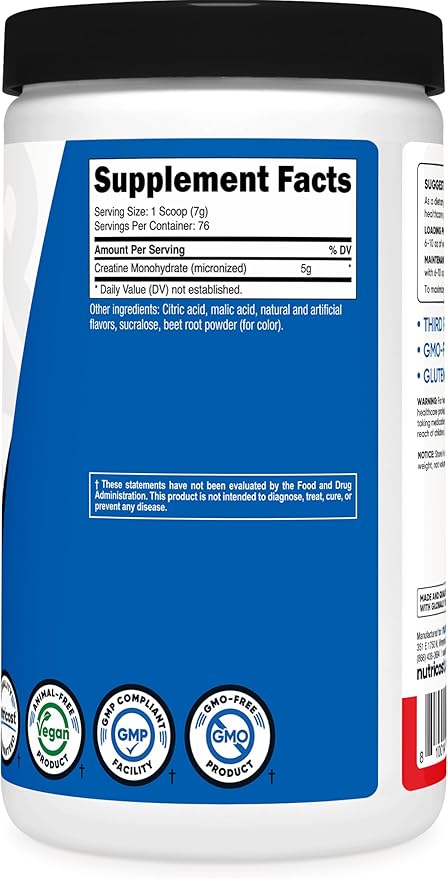 Nutricost Creatine Monohydrate Powder (Fruit Punch 500 Gram)