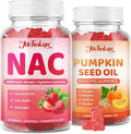 NAC Gummies &amp Pumpkin Seed Oil Antioxidant Supplement Gummies Strawberry Flavor 120 Counts Bundle
