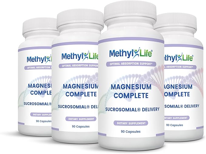 Methyl-Life® Superior Sucrosomial® Magnesium – High Absorption &amp Gentle on Stomach – Non-GMO Gluten-Free Vegan | 90 Capsules (3-Month Supply)