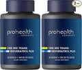ProHealth Resveratrol 1000mg | Pure Trans-Resveratrol | Plus Quercetin Red Wine &amp Green Tea Extract | Clinically Studied to Support Cellular Health Memory Healthy Aging | 60 Capsules (Pack of 2