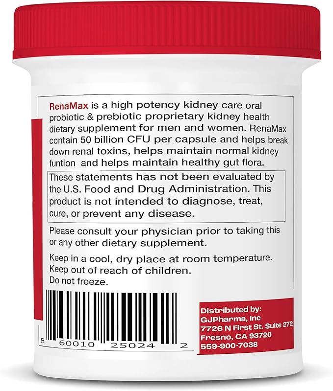 Capsule Kidney Restores &amp Kidney Care Supplement - Probiotic &amp Prebiotic Supplement to Support Normal Kidney Function - 50 Billion CFU per Capsule - Made in U.S.A (270 Caps (3 Pack))