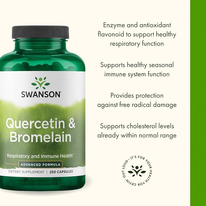 Swanson Quercetin &amp Bromelain- Supplement- Unique Natural Formula-(250 Capsules 260/78mg Each) (3 Pack)