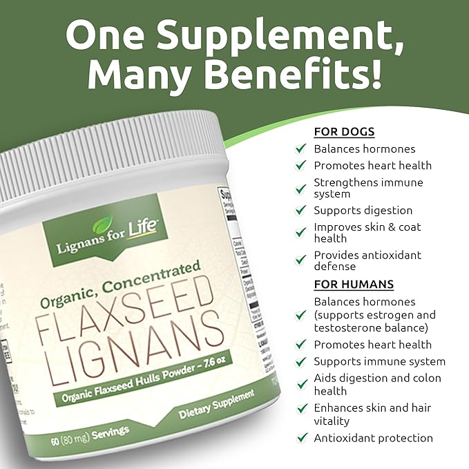 Lignans for Life - Natural Bulk Ground Flaxseed Powder - Omega 3 &amp 6 Fatty Acids Filled High Fiber Antioxidants - Support Healthy Heart &amp Hair Healthy Immune System - 60 Servings 80mg per tab