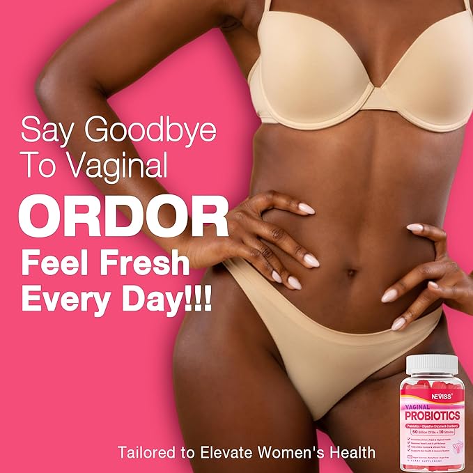Vaginal Probiotics Gummies for Women PH Balance Odor Control with Prebiotics Cranberry D-Mannose Promotes Feminine Healthy Vaginal Flora Urinary Tract Yeast Digestive Support Sugar Free120Cts