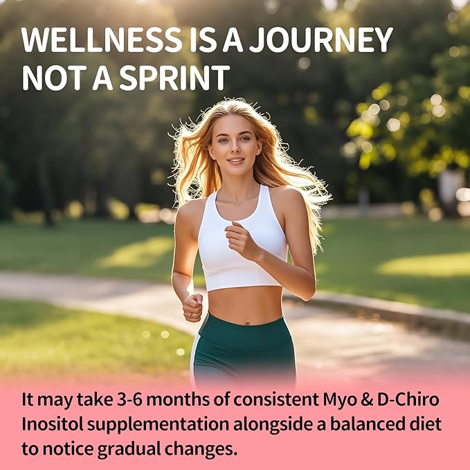 Myo-Inositol &amp D-Chiro Inositol (40:1 Ratio) - Support Hormone Balance Fertility &amp Ovarian Health - 120 Vegan Capsules 30-Day Starter Pack