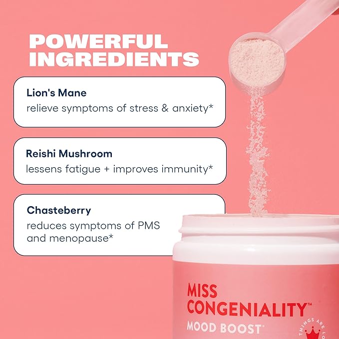 Love Sweat Fitness Mood &amp Stress Support Supplement for Women | Ashwagandha B Vitamins &amp Magnesium Powder | Focus Calm &amp Balance | Miss Congeniality Vanilla | Vegan Non-GMO | 28 Serving