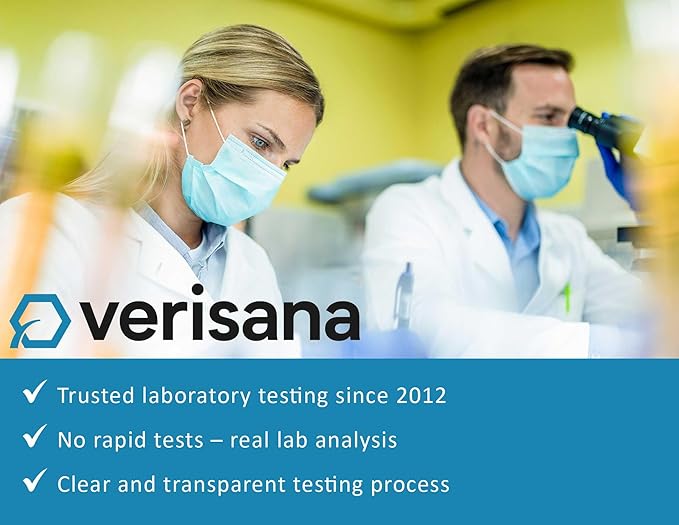 Verisana Liver Test – At-Home Liver Health &amp Function Check – 7 Biomarkers Including AST ALT GGT AST/ALT Ratio HbA1c HsCRP TBILI – CLIA-Certified Lab