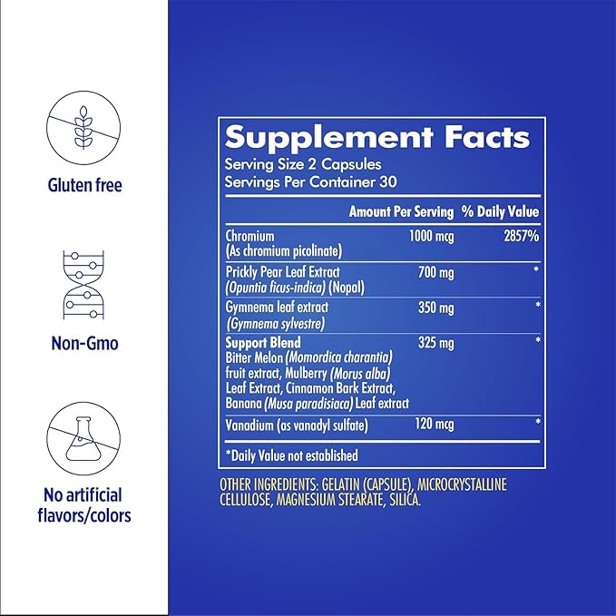 Santo Remedio Super Nopal Exclusive Formula with Nopal Gurmar (Gymnema Silvestre) Chromium Picolinate and Vanadyl Sulfate. 60 Capsules (30 Servings) (3)