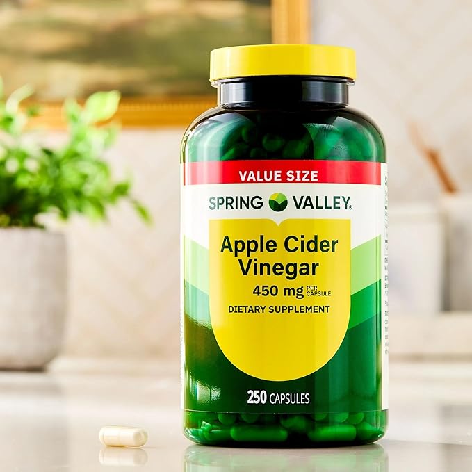 SUREFECT Spring Valley Apple Cider Vinegar 450 mg Capsules - 250 Count Organizer