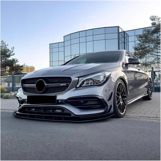 Front Bumper Lip Splitter Spoiler Diffuser Compatible for Benz CLA Class C117 CLA200 CLA220 CLA250 CLA45 AMG 2015 2016 2017 2018 (Color : Gloss Black)