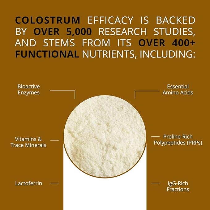 Primal Being Grassfed Beef Colostrum - Supports Immune Function Gut Health Hair Anti-Aging Athletic Performance Recovery - 90 Grams unflavored Powder 3000 mg per Serving