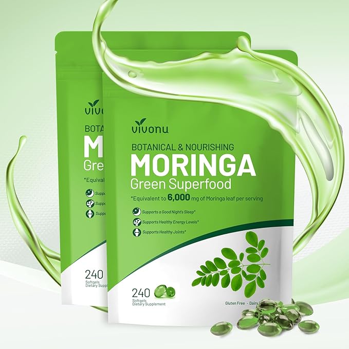 Pure Moringa Softgel Moringa Leaf Extracts 120 Day Supply 30:1 Ultra-Concentrated Liposomal Tech 98% Absorption Complete Green Superfood for Energy