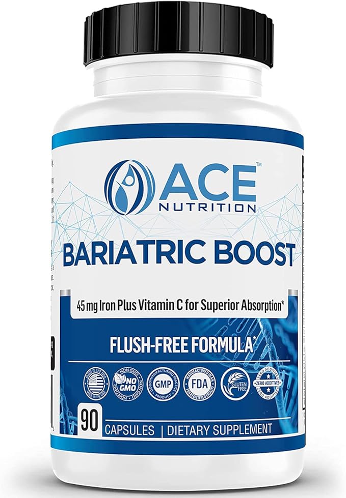 Bariatric Boost One-A-Day Multivitamin 90 Day Supply with 45mg Iron Post Gastric Bypass Sleeve Surgery | Non-GMO Gluten Free Bariatric Multivitamin Made in USA |