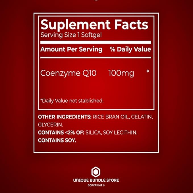 CoQ10 100mg – 60 Rapid Release Softgels Coenzyme Q10 Supplement Co Q10 100mg Capsules Antioxidant for Energy and Cardiovascular Health (Pack of 1)