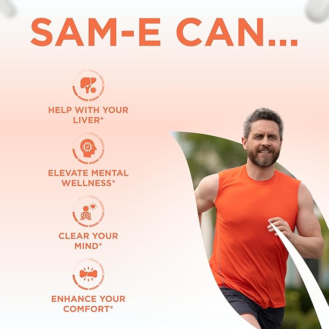 Bioactive SAM-e 500mg - High Strength SAM-e Supplement with Biologically Active SS Form for Liver and Mood Support - Vegan Non-GMO Preservative Free - Made in the US (120 Servings)