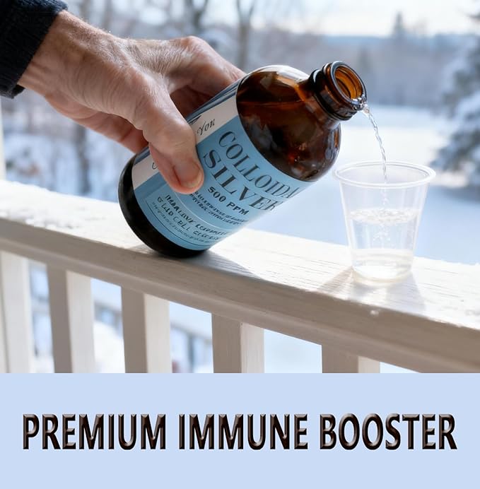 Colloidal Silver Liquid | 500 ppm Extra Strength (32 oz) with Spray Bottle | Immune Support Supplement | Stem Cell Support | Wound Care &amp Superior Healing