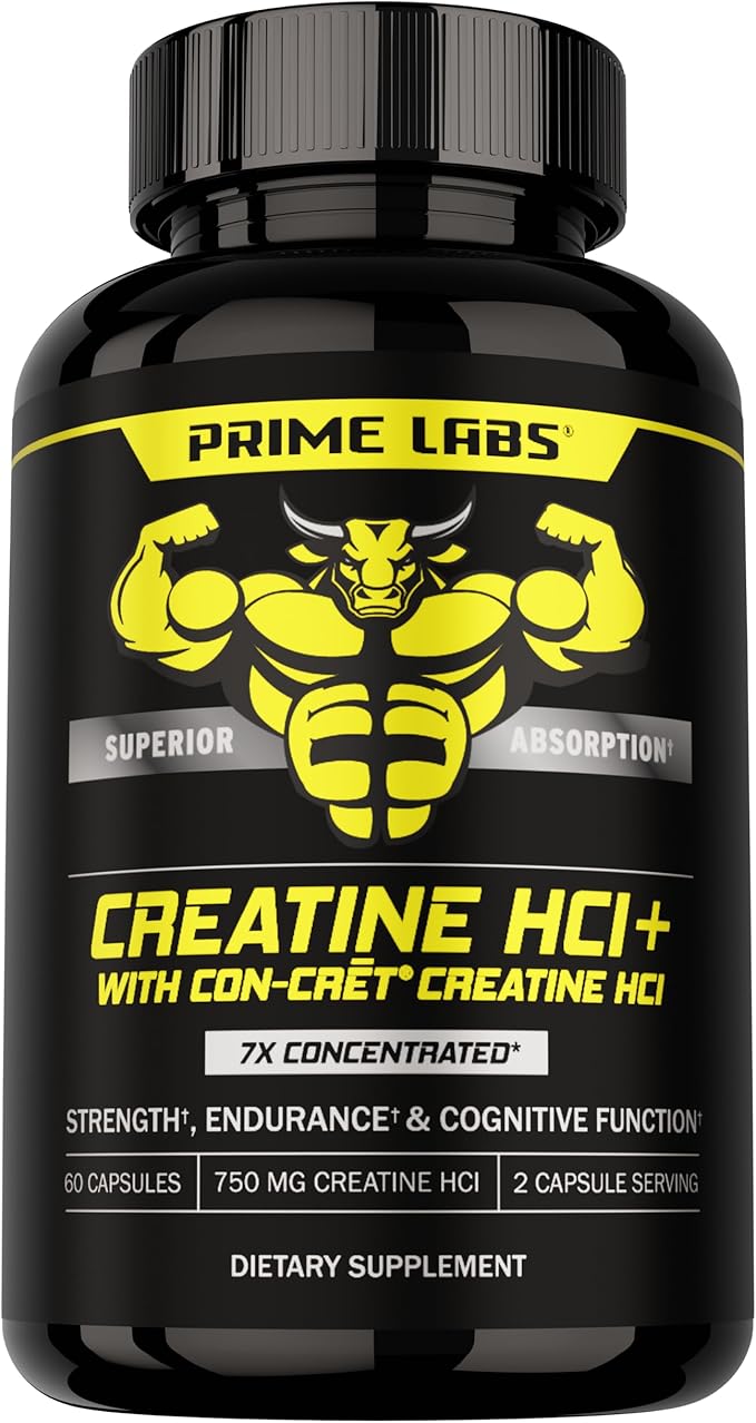 Prime Labs Creatine HCl Capsules + Pre Workout Powder Supplement