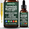 Kindled Thyroid Support Drops Thyroid Support for Women &amp Men | Selenium Zinc Iodine L-Tyrosine Ashwagandha Liquid Drops Thyroid Bloom Liquid | Body Balance &amp Support - 4 FL.OZ (1PCS)