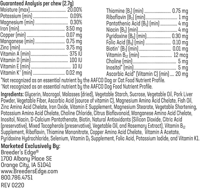 Breeder's Edge Breed to Wean Prenatal and Postnatal Multivitamin for Dogs &amp Cats Supports Pregnant &amp Nursing Moms Supplement Provides Antioxidants Vitamins &amp Minerals 100ct for Cats &