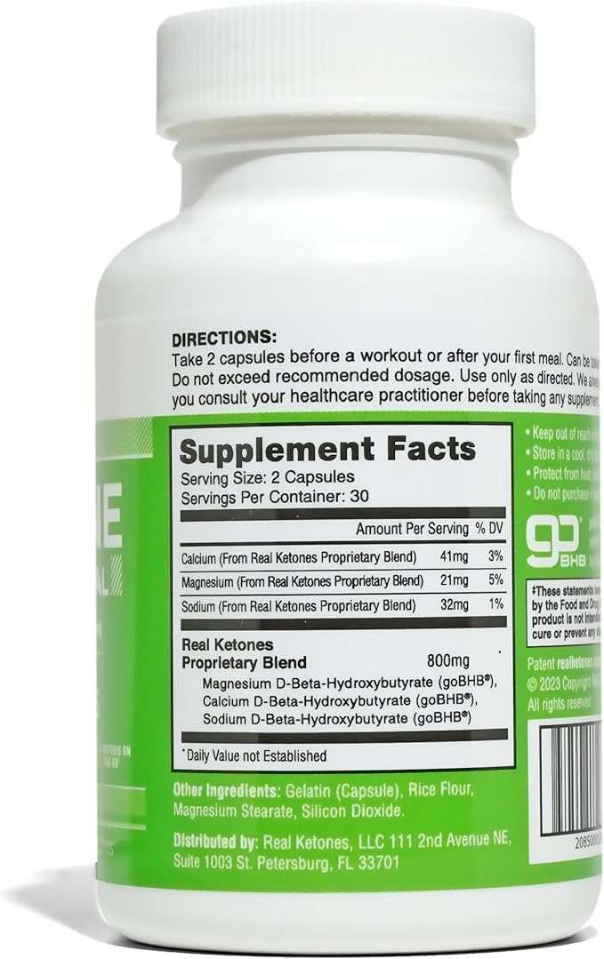 Keto BHB Salts Capsules - Sodium Calcium &amp Magnesium BHB Capsules with Patented goBHB Beta-Hydroxybutyrate Electrolytes - Exogenous Ketones Supplement for Enhanced Energy Focus &amp Rapid Ketosis