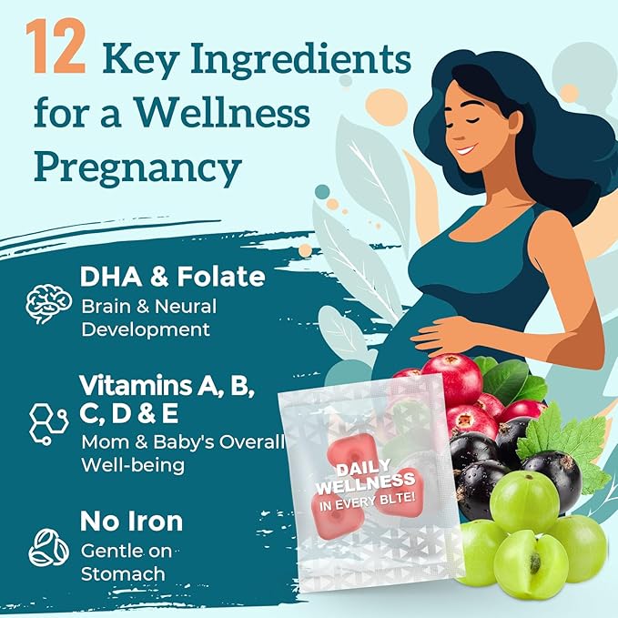 Prenatal Gummies Sugar Free 180 Count - Organics Prenatal Vitamins for Women with Folate DHA &amp Probiotics - Iron Free Prenatal Vitamin Gummies for Immune &amp Digestive - 2 Bottles