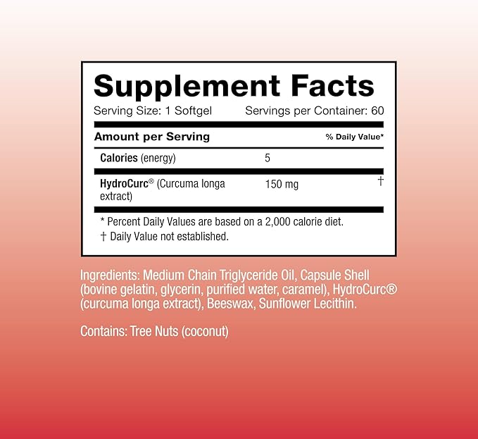 Omax3 2 Pack- HydroCurc Turmeric Curcumin Softgels Highly Bioavailable MCT Oil Nanoparticle for Potency &amp Absorption Joint Health 120 Softgels
