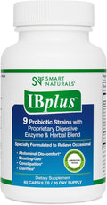 IBplus® Probiotic Digestive Enzyme &amp Herbal Blend Improved Formula-60 Capsules!! for Irritable Bowel - Abdominal Pain Constipation Diarrhea Gas/Bloating –Proprietary Formula by Smart Naturals