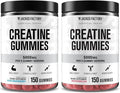 Jacked Factory Creatine Monohydrate Gummies 5g Daily Dose - Creatine Gummy for Men and Women Vegan-Friendly Travel-Friendly Third-Party Tested - 150 Gummies Blue Raspberry &amp Watermelon