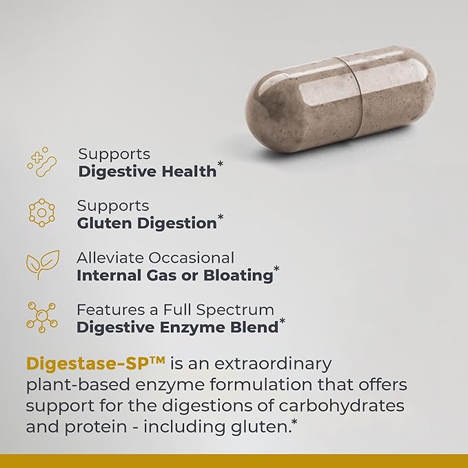 Premier Research Labs Digestase-SP - Enzymes for Digestion Fermented Digestive Enzymes for Women &amp Men Gut Health Support Pills with Peptidase Hemicellulase - 60 Vegetarian Capsules