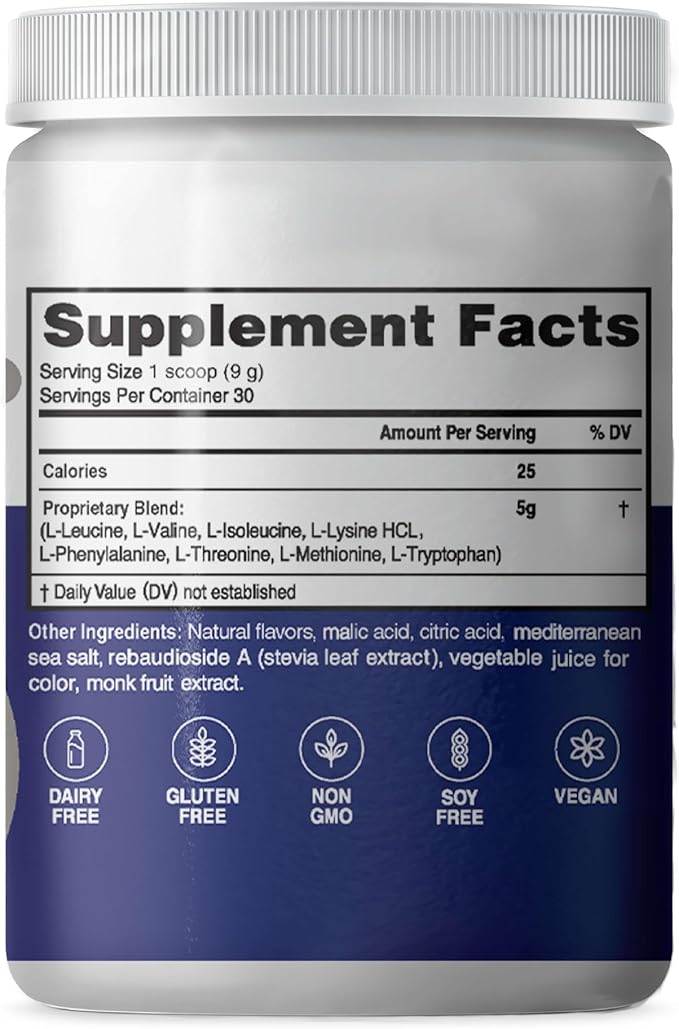 Advanced Bionutritionals – Advanced Amino Powder Amino Acid Supplement Build Muscle Post Workout Recovery EnergyNon-GMO Gluten Free Dairy Free Vegan (30 Servings)