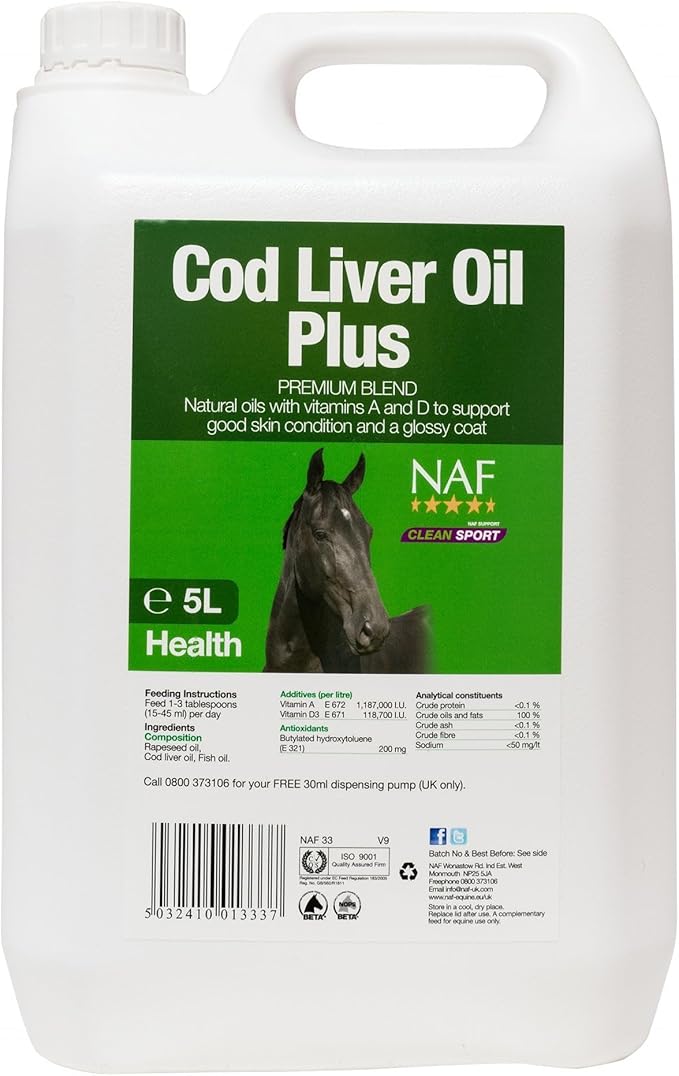 Natural Animal Feeds NAF Cod Liver Oil: 5L