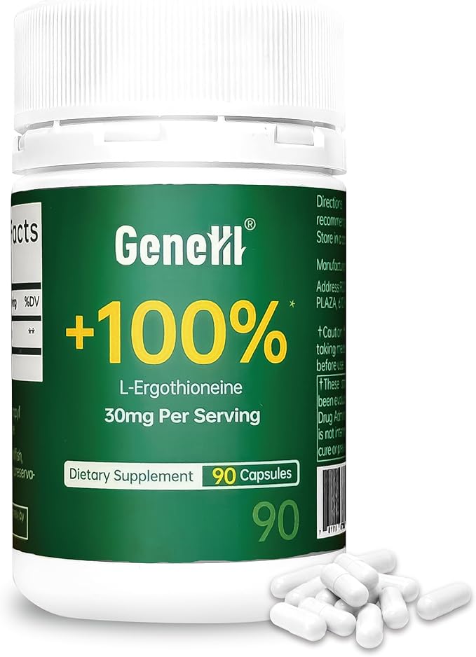 L-Ergothioneine Supplement 30mg - Fermentation-Based 99.99% Purity Antioxidant - Clinically Studied to Support Longevity Restful Sleep &amp Healthy Aging - Vegan &amp Non-GMO - 90 Capsules